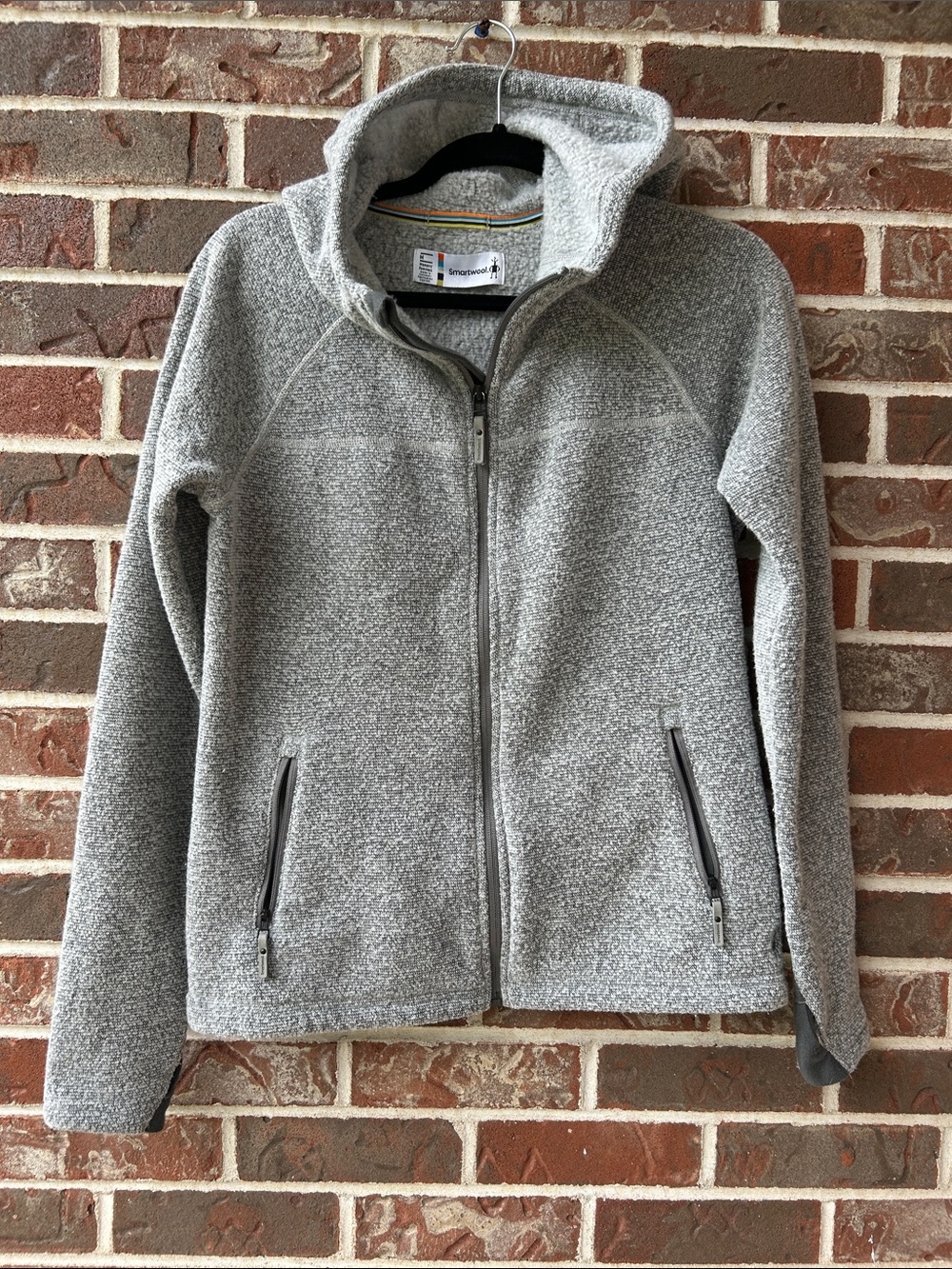 Smartwool Hudson Trail Fleecw Zip Light Gray Hooded Performance Jacket